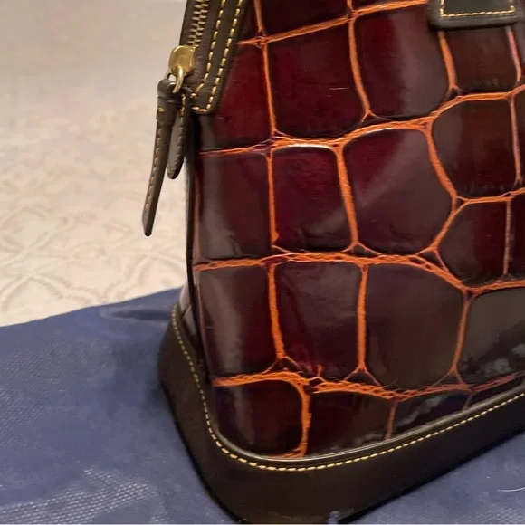 Dooney & Bourke Croc Denison Shaina Satchel - Picture 3 of 16